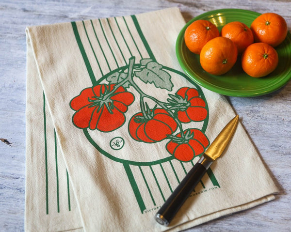 Tomato Harvest Floursack Furoshiki Kitchen Towel
