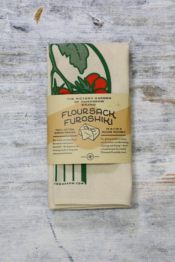 Tomato Harvest Floursack Furoshiki Kitchen Towel
