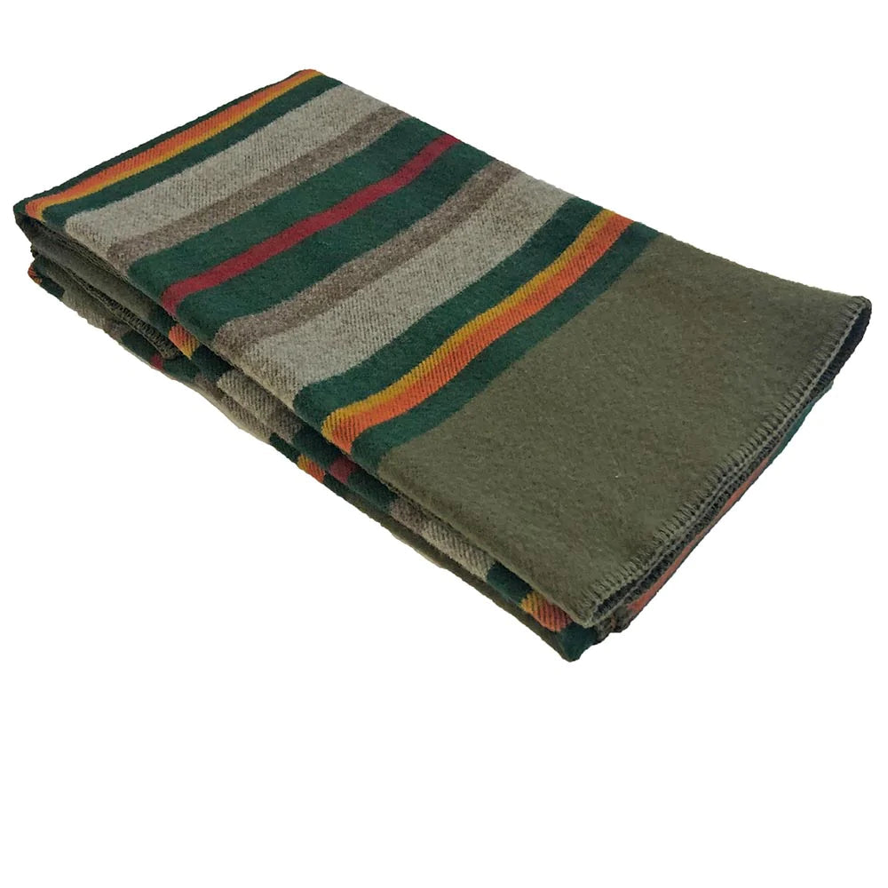 Olive Drab Santa Fe Wool Throw Blanket