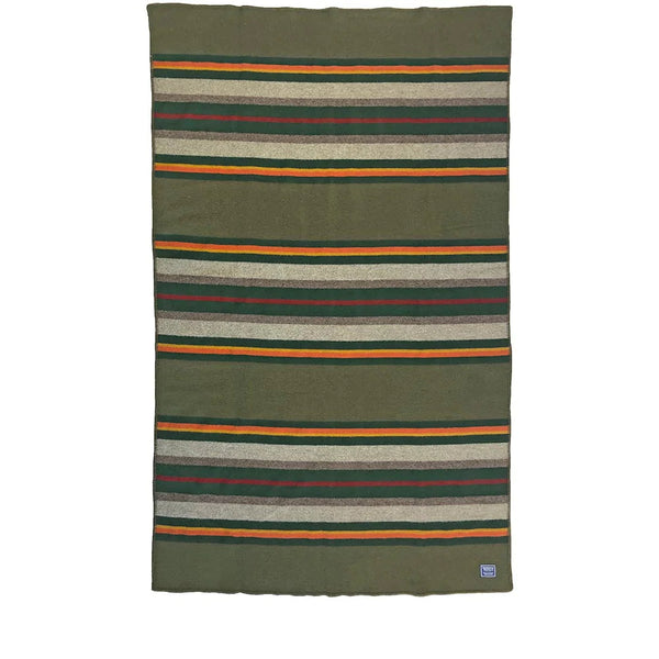 Olive Drab Santa Fe Wool Throw Blanket